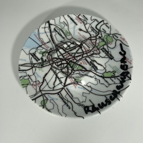 1998 illy Collection Espresso Mustang Saucer Only Rauschenberg Map Vtg - Picture 2 of 3